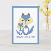 Carte Fou comme un renard, Blue Fox Burlap (Fleur jaune)