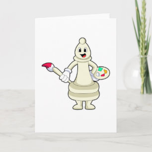 Carte Fou de jeu d'échecs en tant que peintre avec pince