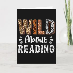 Carte Fou de lecture de livres Lecteur amateur Animaux L