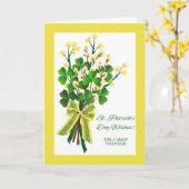 Carte Fougères de la Saint-Patrick pour bénévole (Fleur jaune)