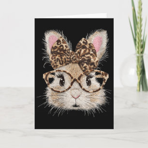 Carte Foulard à tête de lapin drôle pour femmes, motif l