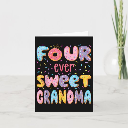 Carte Four Ever Sweet Grand-mère 4e anniversaire fille D (Devant)