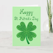 Carte Four Leaf Clover Lucky St Patrick's Day Shamrock (Devant)