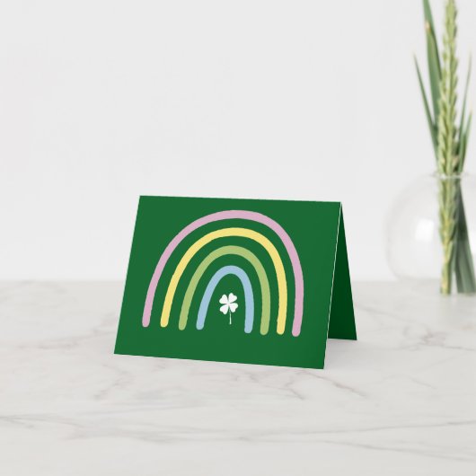 Carte Four Leaf Clover Rainbow St Patrick's Day (Devant)