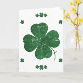 Carte Four Leaf Clovers - style vintage (Fleur jaune)