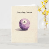 Carte Four Year Anniversary Sobriety Pool Ball (Fleur jaune)