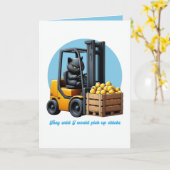 Carte Fourchette Élévatrice de Chatons Drôle Chat Noir (Fleur jaune)