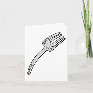 Carte Fourchette Rétro Vintage Ustensile de Cuisine