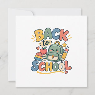 Carte Fournitures Scolaires Mignonnes Kawaii de Rentree