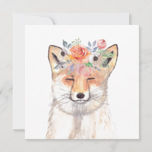 Carte Fox aquarelle Orange Brown Wildlife Art Animal