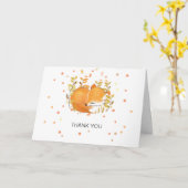 Carte Fox Cub Baby Sprinkle Baby shower Merci (Fleur jaune)