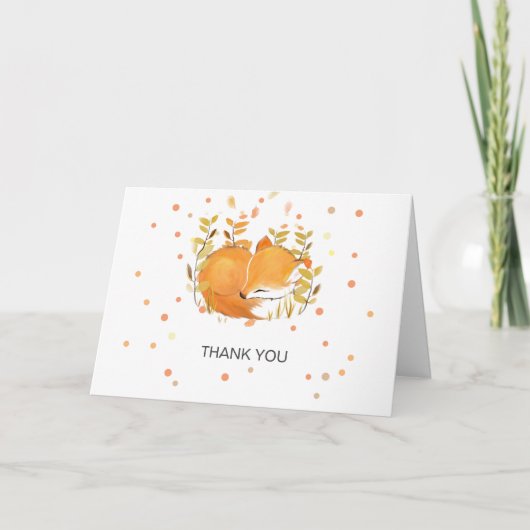 Carte Fox Cub Baby Sprinkle Baby shower Merci (Devant)