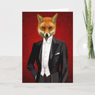 Carte Fox En Costume De Soirée, Portrait