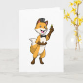 Carte Fox en Groom avec anneau Mariage (Fleur jaune)