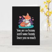 Carte Fox Et Bunny Couple Aimez La Paix Amis (Fleur jaune)