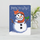 Carte Fox et Snowman Joyeux Hollydays ! Tellement mignon (Debout devant)