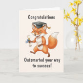 Carte Fox Graduation (Fleur jaune)