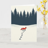 Carte Fox In Winter Wonderland Card (Fleur jaune)