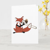 Carte Fox Jouer le Trombone (Fleur jaune)