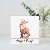 Carte Fox Joyeux anniversaire Pixelart, Pixel Art (Debout devant)