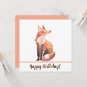 Carte Fox Joyeux anniversaire Pixelart, Pixel Art (Devant/Arrière en situation)