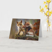 Carte Fox Kits Photo Anniversaire (Fleur jaune)