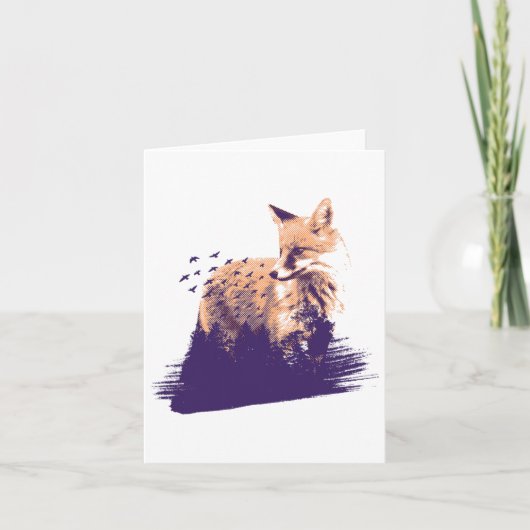 Carte Fox Nature Forest Camping extérieur Randonnée Camp (Devant)