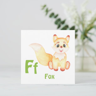 Carte Fox personnaliser ABC : Lettre F - Ajouter votre n