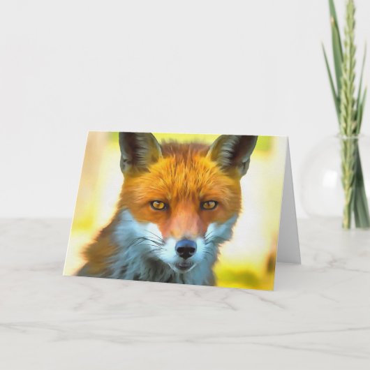 Carte Fox Portrait Réaliste Art faunique (Devant)