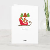 Carte Fox Red Labrador Silhouette de Noël Sleigh (Dos)