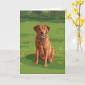 Carte Fox Red Yellow Labrador Retriever Chien (Fleur jaune)