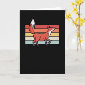 Carte Fox Retro Vintage (Fleur jaune)