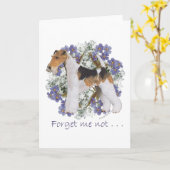 Carte Fox-Terrier à poil dur Myosotis (Fleur jaune)