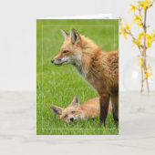 Carte Foxes des yeux d'amour (Fleur jaune)