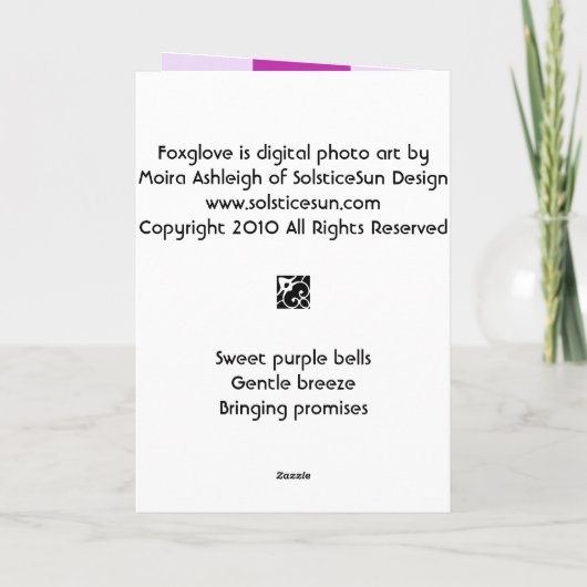Carte Foxglove (Dos)