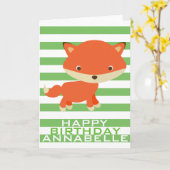 Carte Foxy Anniversaire (Fleur jaune)