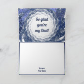 Carte Fractal bleu Cercle Frame Bonne Fête des pères (Intérieur)