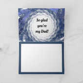 Carte Fractal bleu Cercle Frame Bonne Fête des pères (Intérieur)