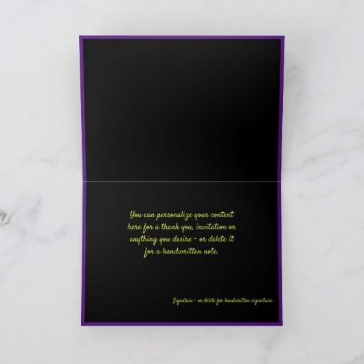 Carte Fractale élégante de noir violet jaune et bleu (Intérieur)