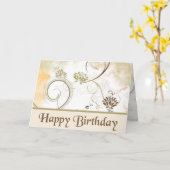 Carte Fractals - Joyeux anniversaire (Fleur jaune)