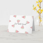 Carte Fraîchement mignon pastèque peint obtenir bien bie (Fleur jaune)