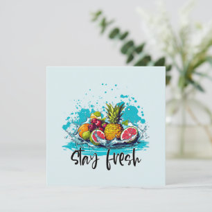 Carte Fraîcheur - Été - Aquarelle Fruits tropicaux
