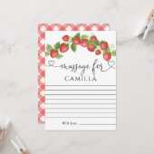 Carte Fraise 1er Anniversaire heure Capsule Note (Devant/Arrière en situation)