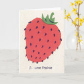 Carte Fraise rétro (Fleur jaune)