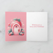 Carte Fraise rose Fée Berry Anniversaire Nièce (Intérieur)