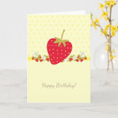 Carte Fraise Sweet bébé Premier anniversaire fête (Fleur jaune)