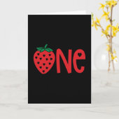 Carte fraise Un 1er anniversaire (Fleur jaune)