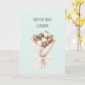 Carte Fraises au Chocolat Rose Menthe (Fleur jaune)