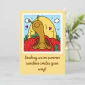 Carte Fraises D'Escargot Cuites Et Sourires De Soleil Ét (Debout devant)