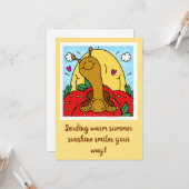 Carte Fraises D'Escargot Cuites Et Sourires De Soleil Ét (Devant/Arrière en situation)